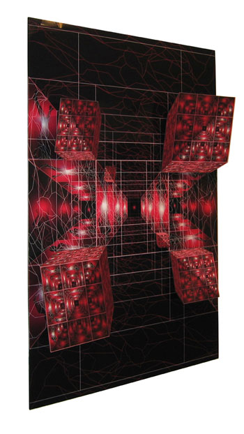 Architecture Fractale  - relief, impression numrique sur plexiglas - 200 x 155 x 40 cm - 2004