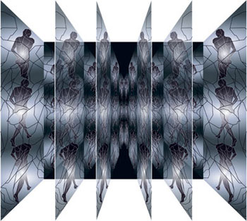  Le Livre Ouvert  - relief, impression numrique sous plexiglas - 90 cm x 115 cm x 25 cm - 2003