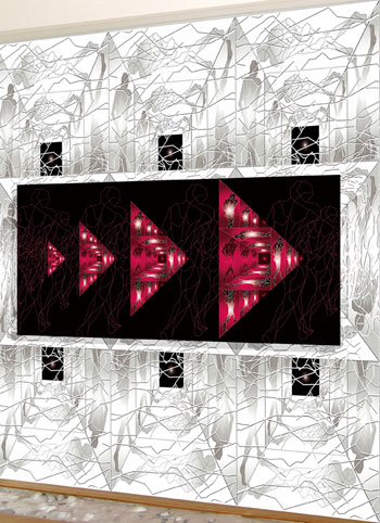  Le Passage  - relief, impression numrique sous plexiglas - 100 cm x 200 cm x 25 cm - 2003