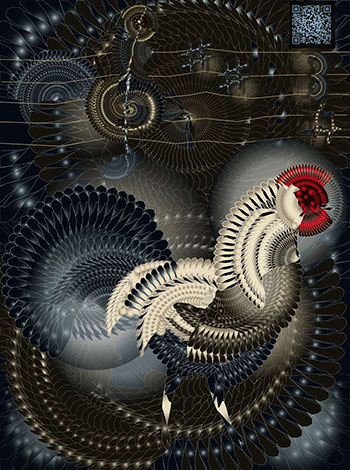 L'HORLOGE DU COQ, TEMPS FRACTAL / impression numrique sur altuglas / 65 x 52 cm / 2018