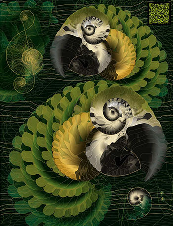 PAPAGENA, PAPAGENO - DUO FRACTAL - impression numrique sur altuglas / 65 x 52cm / 2018