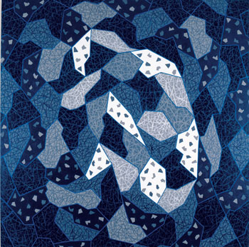  Scribe II  - acrylique et collages 100 cm x 100 cm - 1993 